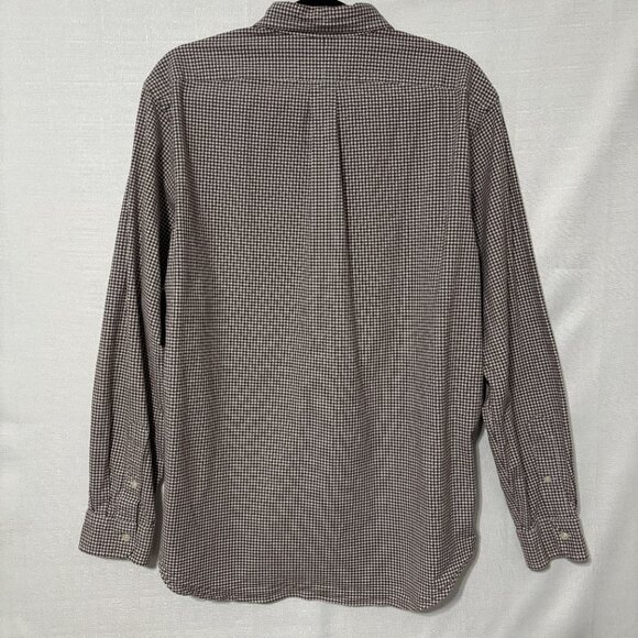 Ralph Lauren Men’s XL Stretch Twill Gingham Shirt Brown White L/S Button-Down - Picture 3 of 6